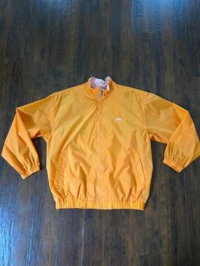 Nike Neon Bright Orange Full-Zip Windbreaker Jacket Size Large